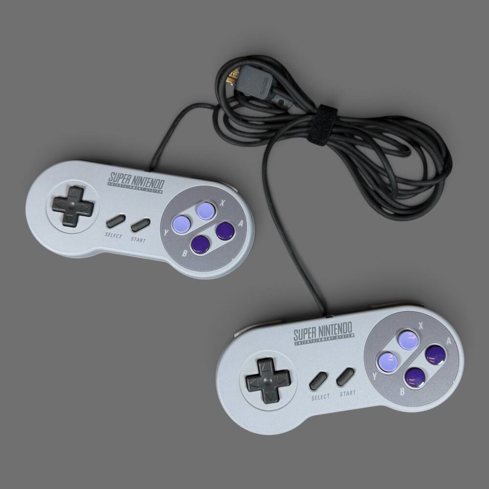 2x Nintendo SNES Classic Edition Controller - Gray (CLV-202) NOT TESTED - AS IS